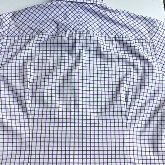 ETON slim, purple & blue checks spread collar cotton shirt Sz 15 3/4 ~40 - Picture 3 of 9